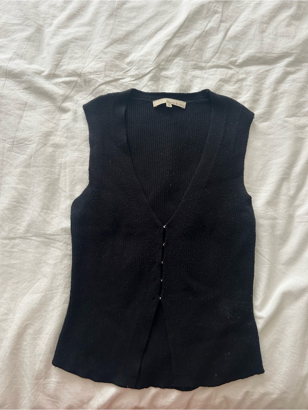 Black Sleeveless Knit Tank Top